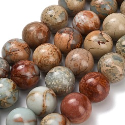 Natural Aqua Terra Jasper Beads Strands&nbsp;G-Z110-C01-14mm