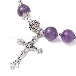 Natural Amethyst Beaded Bracelets&nbsp;BJEW-TA00564-01