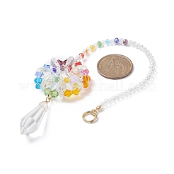 Glass Bullet Pendant Decorations&nbsp;HJEW-TA00020