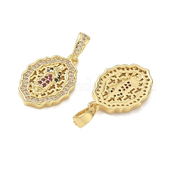 Brass Micro Pave Colorful Cubic Zirconia Pendants&nbsp;CU-CBAD360-12G-02