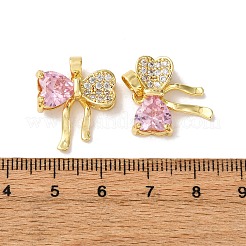 Brass Micro Pave Cubic Zirconia Pendants&nbsp;KK-F911-30G-02