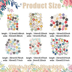 180Pcs 6 Styles Alloy Enamel Pendants&nbsp;ENAM-ME0001-70