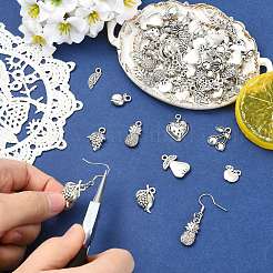 90Pcs 9 Styles Tibetan Style Alloy Pendants&nbsp;TIBEP-CJ0003-58