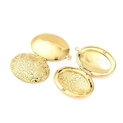 Brass Oval Locket Pendants&nbsp;KK-B156-02G