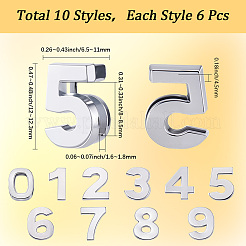 60Pcs 10 Styles Alloy Slide Charms&nbsp;FIND-SC0015-84