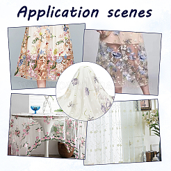 Embroidered Flowers Polyester Tulle Lace Fabric&nbsp;DIY-WH0449-31A