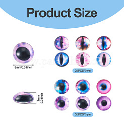 70Pcs 2 Styles Glass Cabochons&nbsp;GLAA-TADJ0001-18A