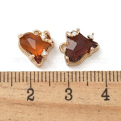 Brass Micro Pave Cubic Zirconia with Glass Charms&nbsp;KK-G517-11G