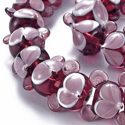 Handmade Bumpy Lampwork Beads Strands&nbsp;LAMP-S194-016F
