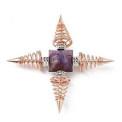 Rose Gold Brass Spritual Energy Generator&nbsp;DJEW-P003-01RG-04