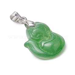 Fox Gradient Color Baking Paint Transparent Glass Pendants&nbsp;PALLOY-JF03271-01