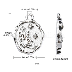 Alloy Crystal Rhinestone Pendants&nbsp;FIND-YW0001-88