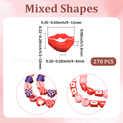 270Pcs 2 Styles Valentine's Day Handmade Polymer Clay Beads&nbsp;CLAY-PA0001-51