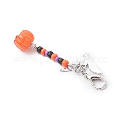 Halloween Handmade Glass Seed Beaded Pendants Decorations&nbsp;HJEW-MZ00296-03