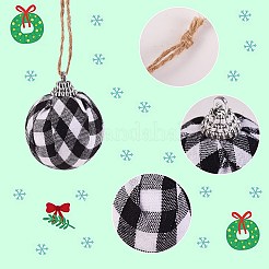 12Pcs 2 Colors Foam and Plastic with Cloth Ball Christmas Tree Decorations&nbsp;DIY-SZ0003-81