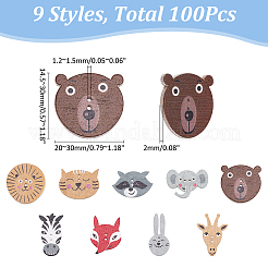2 Bags Printed Wood Buttons&nbsp;BUTT-WR0001-31