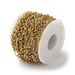 304 Stainless Steel Textured Rectangle with Rolo Chains&nbsp;CHS-R020-07G-02