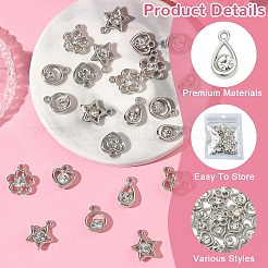 25Pcs 5 Styles Plastic with Resin Rhinestone Pendants&nbsp;FIND-YW0009-87