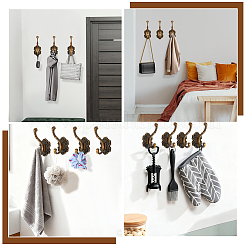 6Pcs Aluminum Wall Mounted Hook Hangers&nbsp;ODIS-JOY0001-02A