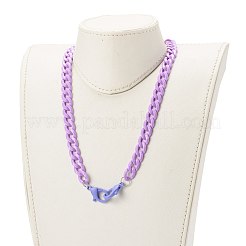 Personalized Acrylic Curb Chain Necklaces&nbsp;NJEW-JN03515-07