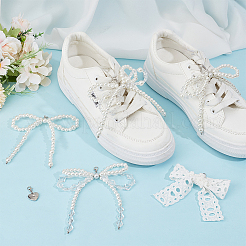10Pcs 5 Styles Alloy Rhinestone & ABS Plastic Imitation Pearl Shoes Charms&nbsp;HJEW-DR00096