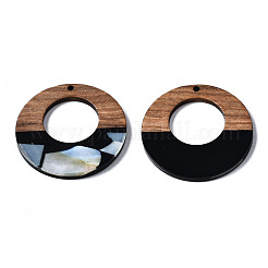 Opaque Resin & Walnut Wood Pendants&nbsp;RESI-T035-20-B01