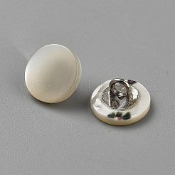 Round Shell Shank Buttons&nbsp;BUTT-WH0012-16B