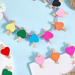 80Pcs 10 Colors Wooden Clips Tacks&nbsp;DIY-CP0012-83