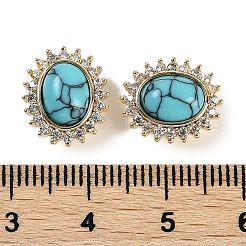 Synthetic Turquoise Sew on Rhinestone&nbsp;KK-P283-02B-G