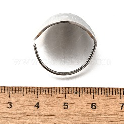 Oval 304 Stainless Steel Cuff Rings for Women&nbsp;RJEW-G339-01P