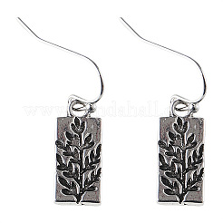 Rectangle with Leaf Pattern Zinc Alloy Dangle Earrings&nbsp;FS-WG8FBD0-01