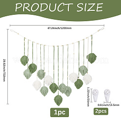 Leaf Polyester Macrame Wall Hanging Boho Decor&nbsp;AJEW-WH20006-213B