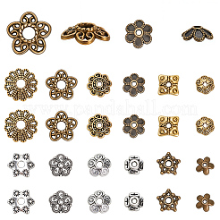 360Pcs 12 Styles Tibetan Style Alloy Bead Caps&nbsp;TIBE-SC0002-31