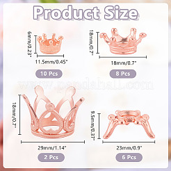 26Pcs 4 Styles Crown Alloy Display Stands for Gemstone&nbsp;FIND-AR0006-93RG