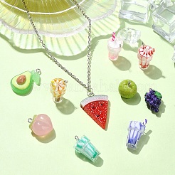 10 Styles Opaque Resin Pendants&nbsp;RESI-YW0001-77