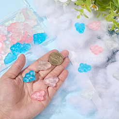 40pcs 4 Colors Luminous Transparent Resin Cabochons&nbsp;RESI-SC0006-58