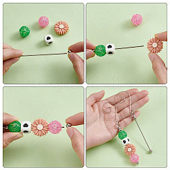 12Pcs Iron Beaded Hook Christmas Tree Decoration&nbsp;AJEW-AR0005-57