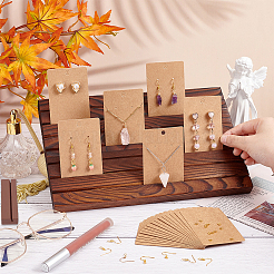 7-Slot Rectangle Wooden Place Earring Display Stands&nbsp;ODIS-FG0001-67A