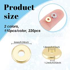 220Pcs 2 Colors Brass Spacer Beads&nbsp;KK-GA0001-79