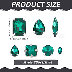 140Pcs 7 Styles Sew on Glass Rhinestone&nbsp;RGLA-ME0001-02