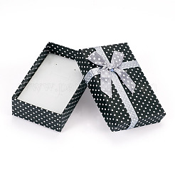 Polka Dot Print Cardboard Jewelry Gift Boxes with Bowknot&nbsp;CON-TAC0001-10E