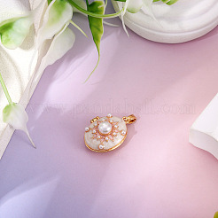 1Pc Brass Enamel Locket Pendants&nbsp;KK-TADJ0001-05B