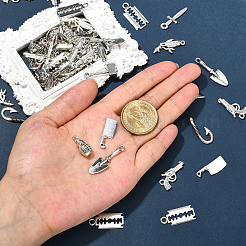 100Pcs 10 Style Tibetan Style Mystery Killer Theme Alloy Pendants&nbsp;TIBEP-CJ0001-88