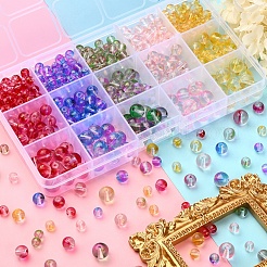 565Pcs 15 Style Transparent Spray Painted Glass Beads Strands&nbsp;GLAA-YW0001-47