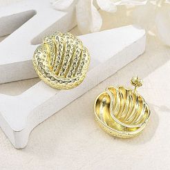 Brass Stud Earrings for Women&nbsp;EJEW-U035-01G
