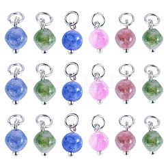 30Pcs Natural Colorful Tourmaline Dice Charms&nbsp;PALLOY-TA00366