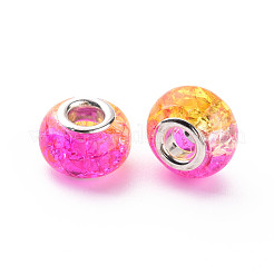 Crackle Two Tone Resin European Beads&nbsp;RPDL-T003-06D