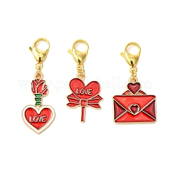 Valentine's Day Envelope Heart Alloy Enamel Pendant Decorations&nbsp;HJEW-JM02897