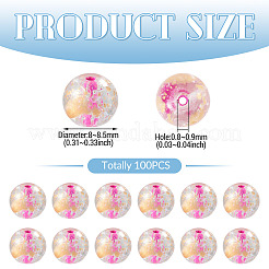 100Pcs Crackle Transparent Glass Beads&nbsp;GLAA-TADJ0001-12I