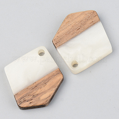 Opaque Resin & Walnut Wood Pendants&nbsp;RESI-S389-033A-C04
